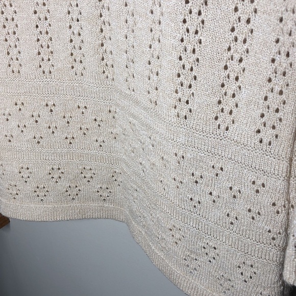 VINTAGE MISS PERNILLA Champagne Delicate Knit Open Cardigan Sweater Size 12 - Picture 11 of 16